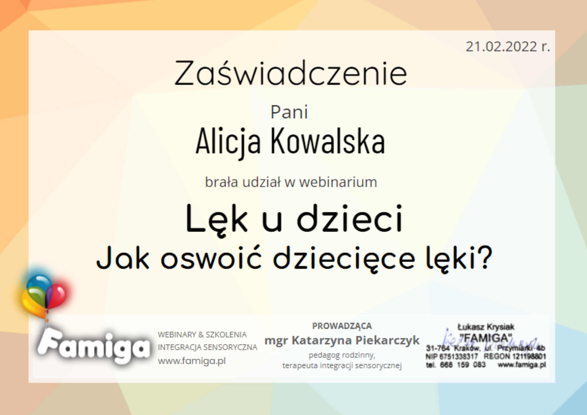 Webinar #82 - Lęk u dzieci